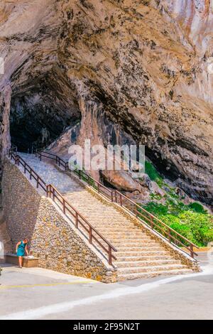 Eingang zu den Coves d'Artà, Mallorca, Spanien Stockfoto