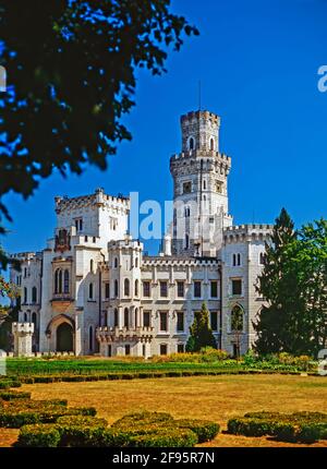 Gärten im Schloss Hluboka, Tschechische Republik Stockfoto