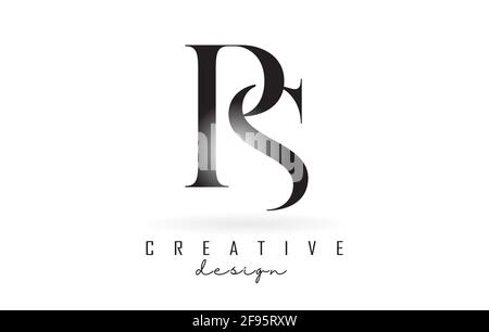 RS R s Letter Design Logo Logo-Konzept mit Serifenschrift und elegantem Stil. Symbol für Vektorgrafik mit den Buchstaben R und s. Stock Vektor
