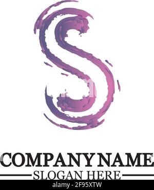 Grunge Letter S, Vektor-Design-Element, S grungy Schriftart, Pinsel, Logo, Symbol, Symbol, Grafik, Vektor . Stock Vektor