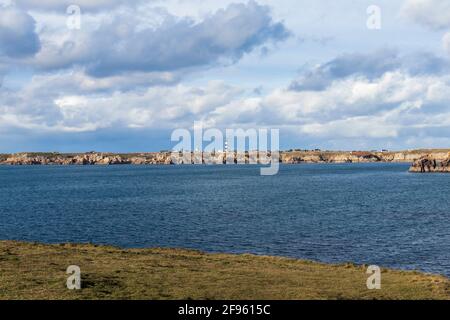 Plage du Prat, Ouessant, Insel Ushant in der Bretagne, französische Felsküste in Nordfrankreich, Departement Finistere, Europa Stockfoto