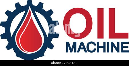 Öl-Industrie-Vektor-Design-Vorlage, Öl-Industrie-Logo-Designs Konzept-Vektor, Öl-Getriebe-Maschine-Logo-Vorlage Symbol Stock Vektor