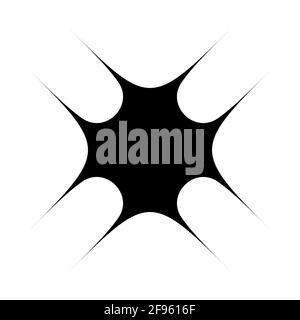 Seltsame Vektorform auf weißem Hintergrund isoliert. Geometrische Figur perfekt für Logo-Webseiten Social-Media-T-Shirts Sci-Fi-Szenen Postkarten Stock Vektor