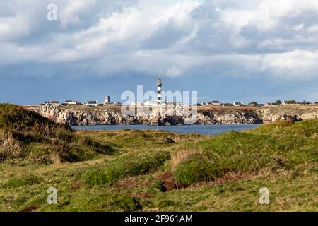 Plage du Prat, Ouessant, Insel Ushant in der Bretagne, französische Felsküste in Nordfrankreich, Departement Finistere, Europa Stockfoto