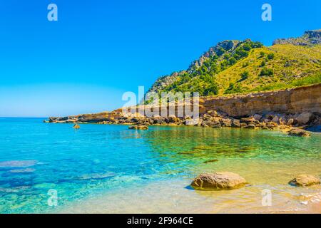 Es Calo Bucht auf Mallorca, Spanien Stockfoto