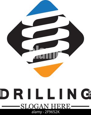 Drill Logo Icon Design-Vorlage, Logo für Bergbau / Geschäft / Bohrung / Bohren Geschäft / Ölbohrungen. Andere Unternehmen. Vektorgrafik. Stock Vektor
