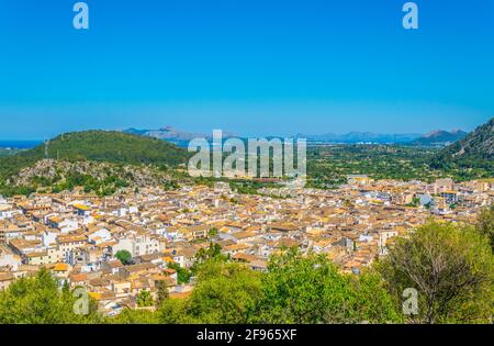 Luftaufnahme von Pollenca, Mallorca, Spanien Stockfoto