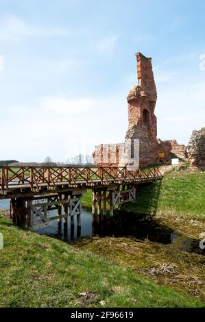 Burg Besiekiery in Gmina Grabów, im Kreis Łęczyca, Woiwodschaft Łódź, in Mittelpolen Stockfoto