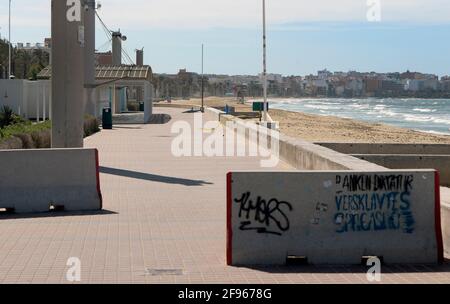 Leere Straßen in Playa de Palma, auf Mallorca, während der Haft aufgrund der Pandemie von 19 im Mai 2020 Stockfoto