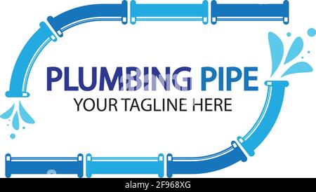 Rohr Klempnerlogo Vektor Design-Vorlage, Klempnerlogo Vektor Design-Vorlage. Wasserpfeife Logo Design.Leaking Wasser-Logo, Designkonzept, Kreativ Stock Vektor