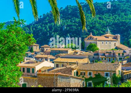 Luftaufnahme von Real Cartuja de Valldemossa, Mallorca, Spanien Stockfoto