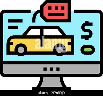 Auto Shop Abteilung Farbe Symbol Vektor Illustration Stock Vektor