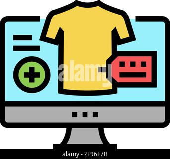 Kleidung Geschäft Abteilung Farbe Symbol Vektor Illustration Stock Vektor