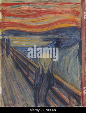 Edvard Munch, 1893, The Scream, Öl, Tempera und Pastell auf Karton, Oslo, Nationalgalerie von Norwegen Stockfoto