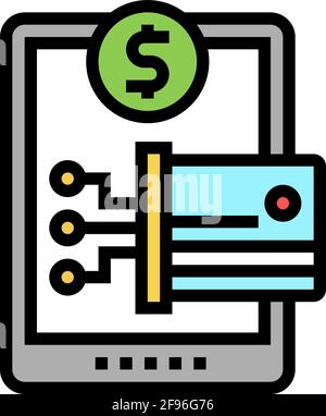 Digital Technology Shop Abteilung Farbe Symbol Vektor Illustration Stock Vektor