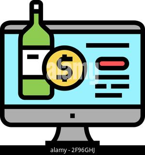 Illustration für Symbole in der Abteilung „Alkoholgeschäft“ Stock Vektor