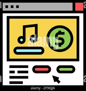 Abbildung des Farbsymbols für die Musikabteilung Stock Vektor