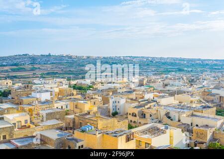 Luftaufnahme von Xewkija auf Gozo, Malta Stockfoto