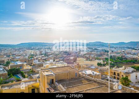 Luftaufnahme von Xewkija auf Gozo, Malta Stockfoto