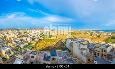 Luftaufnahme von Xewkija auf Gozo, Malta Stockfoto