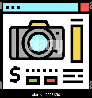 Foto Kamera Shop Abteilung Farbe Symbol Vektor Illustration Stock Vektor