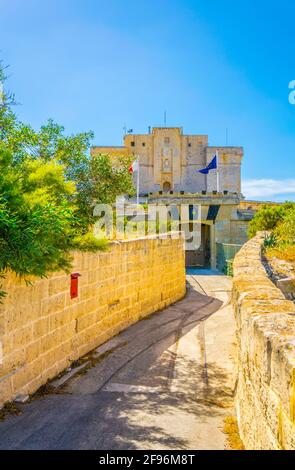 Der Turm des heiligen Lucian in der Nähe von Marsaxlokk auf Malta Stockfoto