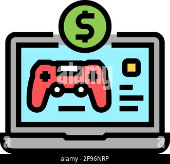 Game Shop Abteilung Farbe Symbol Vektor Illustration Stock Vektor