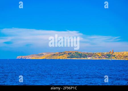 Meeresblick auf Mgarr auf der Insel Gozo, Malta Stockfoto
