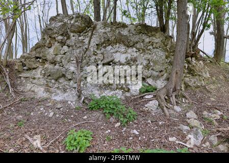 RUINEN DER MITTELALTERLICHEN ALTSTADT VON STENICNJAK IN KROATIEN Stockfoto