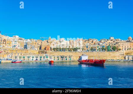 Küste von Valletta mit victoria Tor, Valletta, Malta Stockfoto
