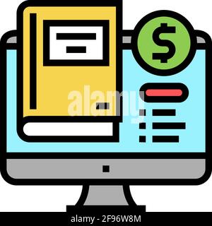 Bibliothek Buch Shop Abteilung Farbe Symbol Vektor Illustration Stock Vektor
