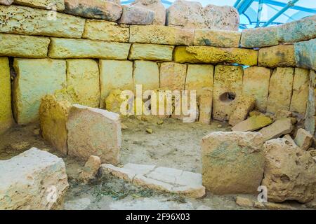 Hagar Qim neolithischer Tempel auf Malta Stockfoto