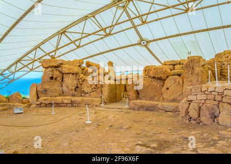 Mnajdra neolithischer Tempel auf Malta Stockfoto