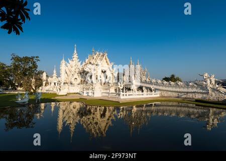 Chiang Rai, Wat Rong Khun, der Weiße Tempel Stockfoto