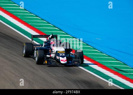 Imola, Italien 16/04/2021, 22 MALONEY Zane, R-ace GP, Aktion während der 1. Runde der Formel-Regional-Europameisterschaft 2021 von Alpine vom 16. Bis 18. April 2021 auf dem Autodromo Internazionale Enzo e Dino Ferrari, in Imola, Italien - Foto Florent Gooden / DPPI Stockfoto