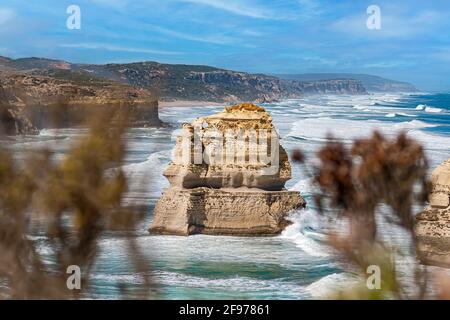 Tagesansicht über die zerklüftete, wilde Küste der 12 Apostles in Südaustralien Stockfoto