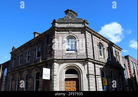 Ehemaliges Bankgebäude in Macclesfield in der heutigen Zeit Wird als Stadtbibliothek genutzt Stockfoto