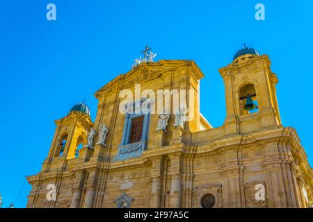 Blick auf die Kathedrale von Marsala, Sizilien, Italien Stockfoto