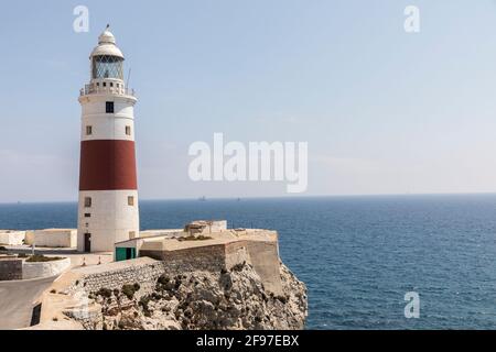 Trinity House Lighthouse, Europa Point, Gibraltar Stockfoto