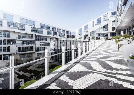 8 Haus in Kopenhagen vom Architekten Bjarke Ingels Group, Dänemark Stockfoto