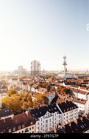 Blick auf Hannover im Herbst Stockfoto