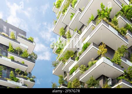 Bosco Verticale grüne Wolkenkratzer in Mailand, Lombardei, Italien, Europa Stockfoto