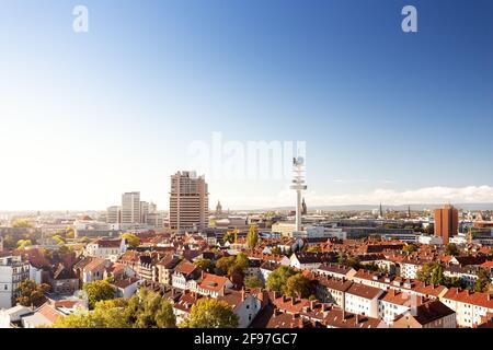 Hannover von oben, Hauptstadt von Niedersachsen, Deutschland, Europa Stockfoto