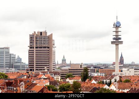 Hannover von oben, Hauptstadt von Niedersachsen, Deutschland, Europa Stockfoto