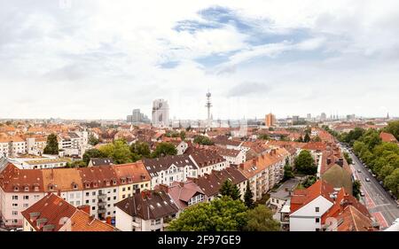 Hannover von oben, Hauptstadt von Niedersachsen, Deutschland, Europa Stockfoto