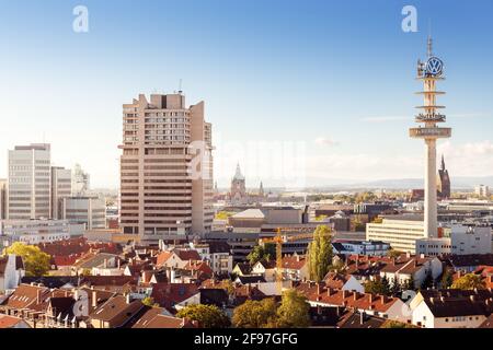 Hannover von oben, Hauptstadt von Niedersachsen, Deutschland, Europa Stockfoto