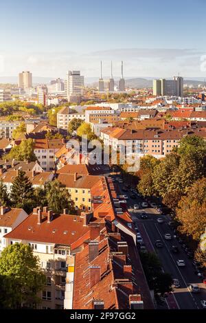 Hannover von oben, Hauptstadt von Niedersachsen, Deutschland, Europa Stockfoto