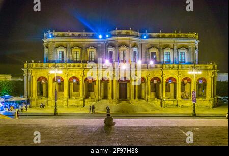 Blick auf den palazzo Ducezio in Noto, Sizilien, Italien Stockfoto