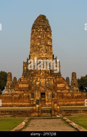 Thailand, Ayutthaya, Wat Chaiwatthanaram Tempel Stockfoto