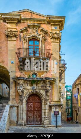 Palazzo della cancelleria in Ragusa, Sizilien, Italien Stockfoto